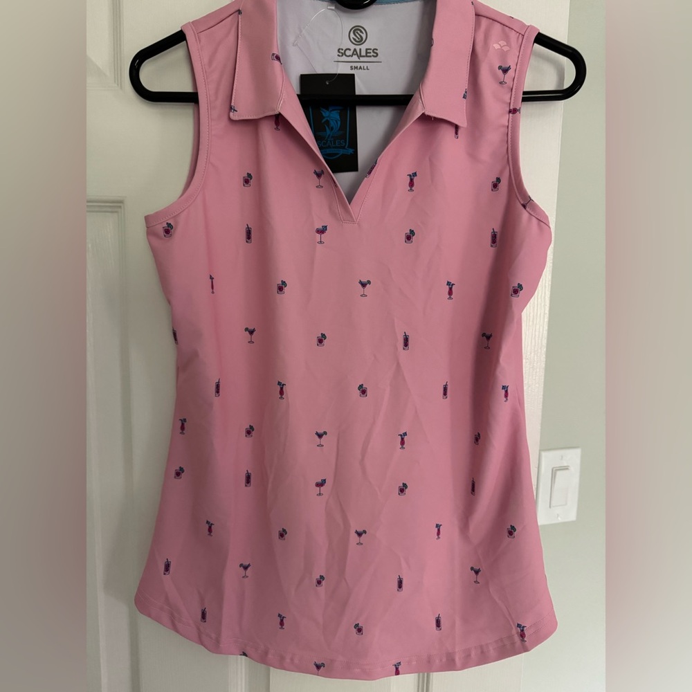 Scales sleeveless polo